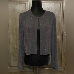 Onyx Nite cropped sparkly blk jacket. Size medium